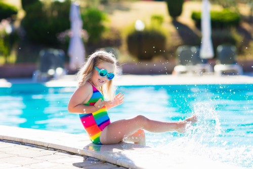 A girl at the swimming pool